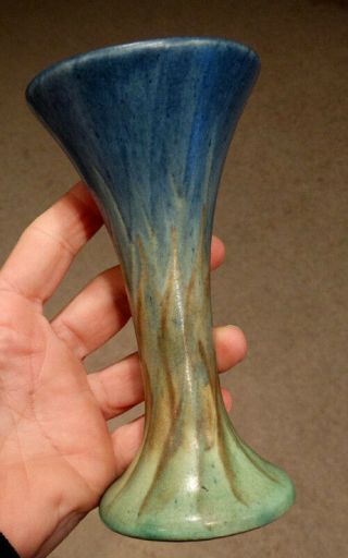 PETERS & REED Vintage BLUE LANDSUN Arts Crafts ZANE WARE POTTERY Vase 2