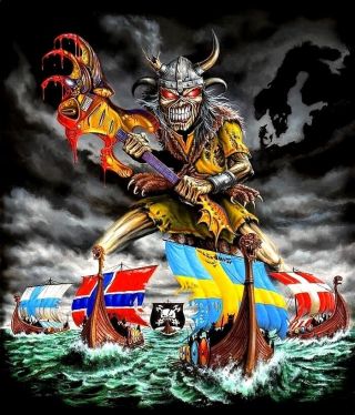 Iron Maiden Viking Nordic Eddie Valhalla Bumper Sticker Or Fridge Magnet