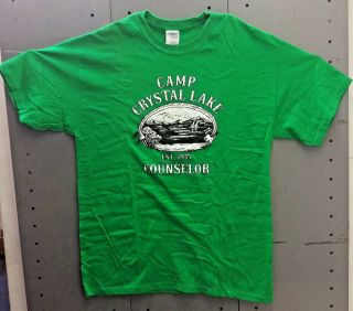 Friday The 13th " Camp Crystal Lake " Green Parody T - Shirt - Your Choice Size
