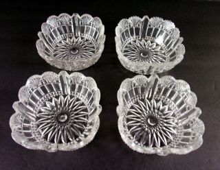 Eapg Berry Bowls Block And Fan Richards And Hartley Fanchon Four 1888