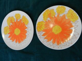 Vera By Mikasa Dinner Plate 10 3/4 " Platter 12 1/2 " Marigold Pattern No Flaws