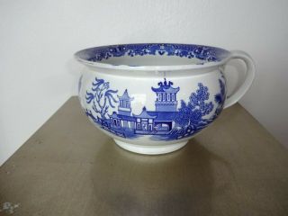 Antique Burleigh Ware Blue Willow Chamber Pot Made In England No Chips,