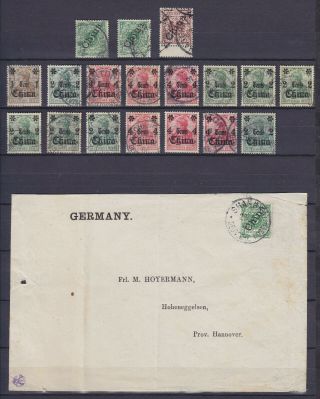 China German Post 1900/1906,  18 Stamps,  2 Covers