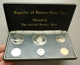 1973 Panama - Official Proof Set (6) W/ Silver Balboa - U.  S.  - Orig.  Pkg