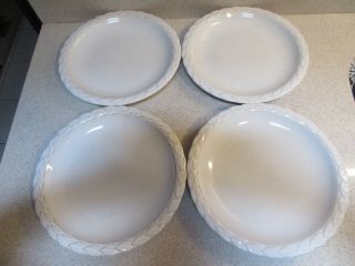 Set Of 4 Christian Dior French Country Rose Oyster White Dinner Plates 10 3/4 "