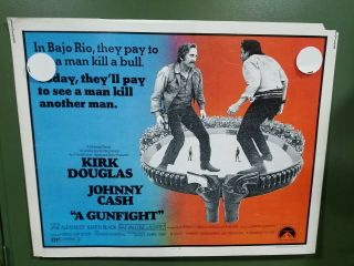 1971 A Gunfight Half Sheet Poster Kirk Douglas,  Johnny Cash Western