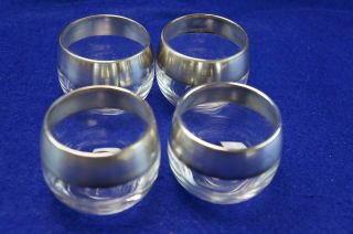 Dorothy Thorpe Silver Band (4) Roly Poly Glasses,  2 3/8
