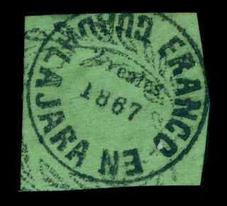 Mexico 1867 Guadalajara - Provisional - 2r.  Blk,  Dark Green Scott 5