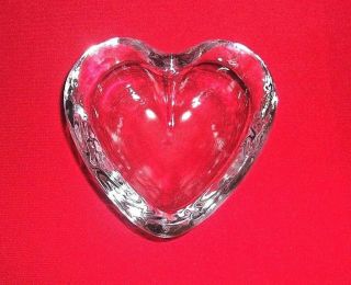 Simon Pearce Heart Shaped Crystal Glass Trinket Dish With Label Signed