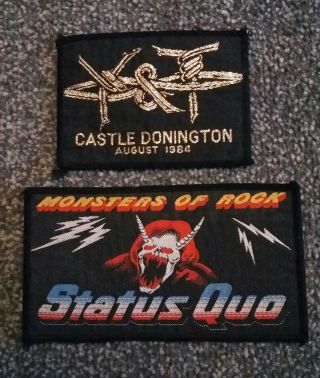 Status Quo Y&t Heavy Metal Monsters Of Rock Donington Tour Patches Vintage 80 