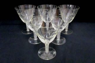 Set Of 6 Etched Glass Floral Sorbet Cordial Champagne Stemware Crystal