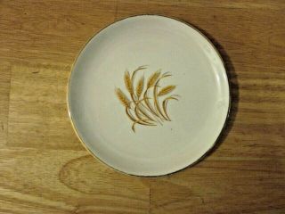 Vintage Golden Wheat /homer Laughlin - 6 " Plate - Wheat Centered - 22k Gold