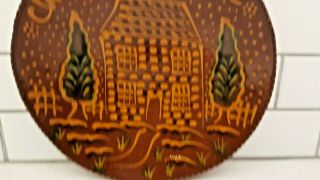 Signed Ned Foltz Pottery Redware Christmas Cookies Decorated Plate,  1989 2