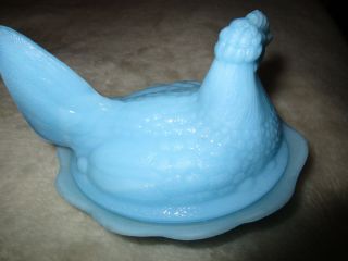 Blue Fenton Glass Hen on Nest 2