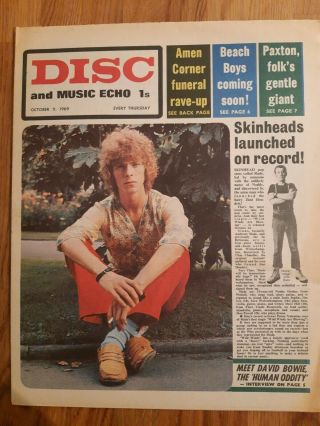 Disc And Music Echo Newspaper October 11th 1969 David Bowie The Human Oddity Cov