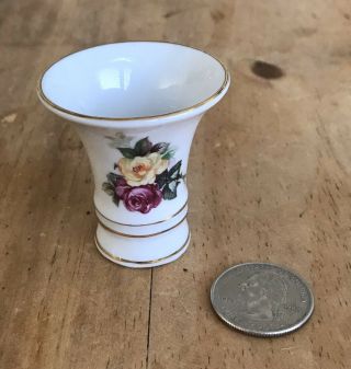 Vintage 2 Sided Schumann Bavarian China Toothpick Holder Bud Vase Roses Germany