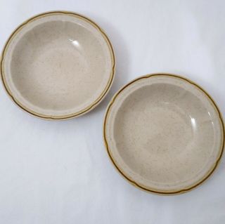 Crown Manor Stoneware Dessert Bowls 5 1/2 " Hand Painted Japan Desert Winds Euc