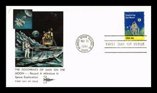 Dr Jim Stamps Us Footprints Of Man On Moon Space First Day Cover Gill Craft