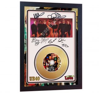 Labour Of Love Ub40 Mini Gold Vinyl Cd Record Signed Framed Photo