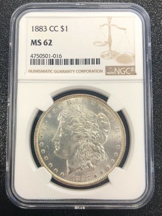 1883 Cc $1 Morgan Silver One Dollar Ngc Ms62 Carson City Rare Bu