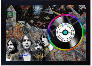 Pink Floyd David Gilmour Music Signed Framed Photo Lp Vinyl Perfect Gift
