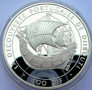 Djibouti 100 Francs 1996,  Silver Proof,  Portuguese Discovery Of Djibouti
