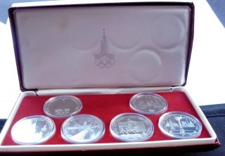 Russia 1980 Olympic Six 1 Rouble Commemorative Coins Bu In Case