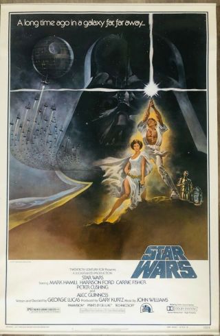 Star Wars 1977 One Sheet Movie Poster 1st Printing - Style " A " 77/21 - 0