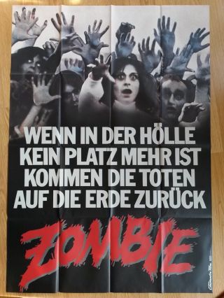 Dawn Of The Dead - German Advance 2 - Sheet Poster Zombi Horror 1978 George Romero
