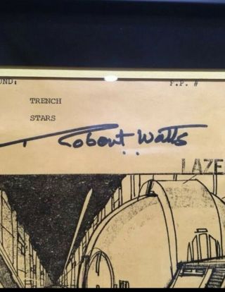 STAR WARS IV A Hope Screen Prop Death Star Signed Storyboard 3