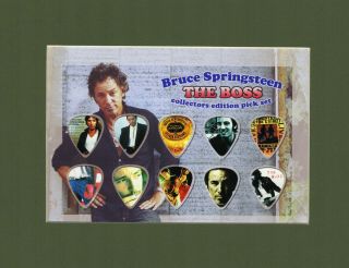 Bruce Springsteen Matted Picture Guitar Pick Collector 