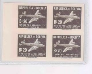 Bo0750 Bolivia: “planes”,  Sc.  Ra 26.  Imperf.  Block Of Four.  N.  H.