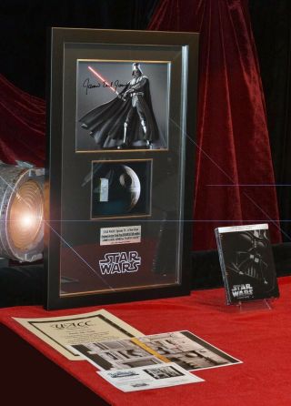 Rare Star Wars Screen - Prop Death Star Signed James Earl Jones,  Dvd Uacc
