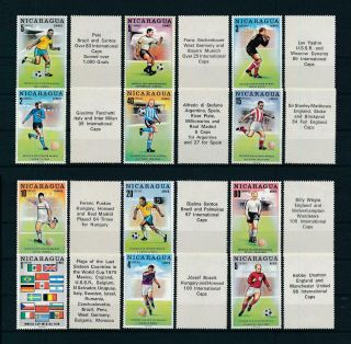 [103530] Nicaragua 1970 World Cup Football Soccer Complete Set Of 12 Values Mnh
