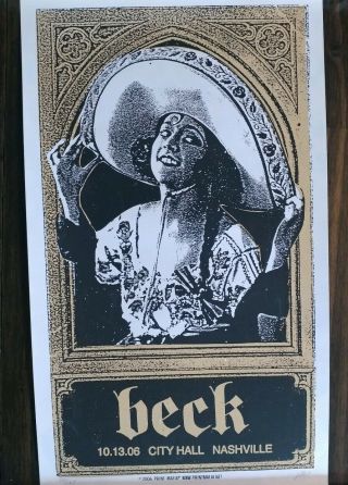 Beck Concert Poster Nashville Signed And Numbered By Artist Art