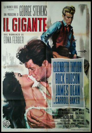 Giant Movie Poster 39x55 " 2sh Italian James Dean Taylor Hudson Hopper