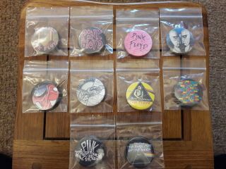 Pink Floyd,  Joblot 10 Pin Badges,  Division Bell,  Animals,  Etc.  In Bags.