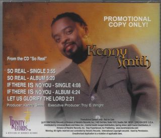 Kenny Smith - So Real (2 Mixes) / If There Is No You (2 Mixes) - Promo Cd