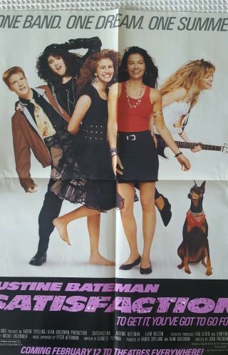 Satisfaction 1988 Orig Movie Poster.  Julia Roberts,  Liam Neeson,  Justine Bateman