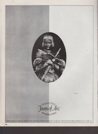 Omd - Joan Of Arc - Poster Advert 1980s