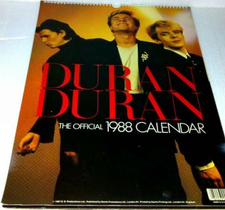 Duran Duran Official Calendar 1988