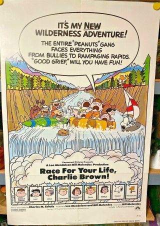 Race For Your Life Charlie Brown 1977 One - Sheet Movie Poster Schulz