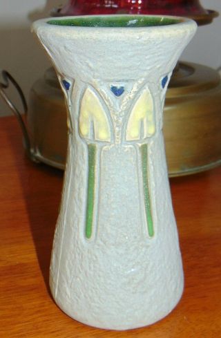 Early Roseville Pottery Mostique Pattern Arts And Crafts Vase 164 Mission Style