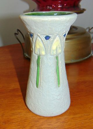 Early Roseville Pottery Mostique Pattern Arts and Crafts Vase 164 Mission style 2