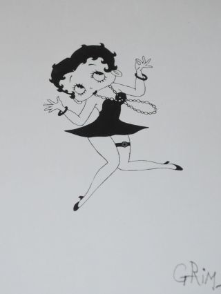 Betty Boop Photo Of Lithograph By Grim Natwick B&w 8 X 10 "