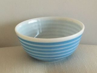 Vintage Pyrex Mixing Bowl Blue & White Stripes 2 - 1/2 Qt.  403 Made Usa