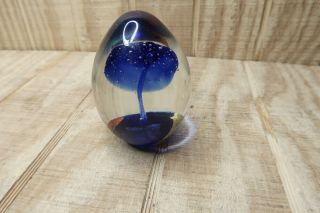 Dynasty Gallery Heirloom Collectibles Vintage Art Glass Paperweight Blue Tree 2