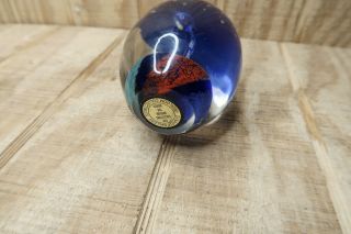 Dynasty Gallery Heirloom Collectibles Vintage Art Glass Paperweight Blue Tree 3