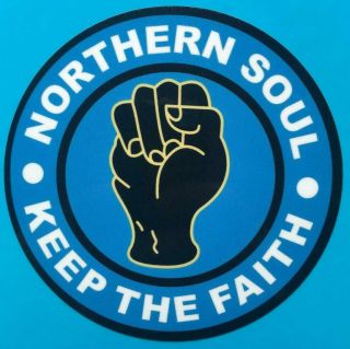 Northern Soul Record Box Sticker - Blue - Keep The Faith