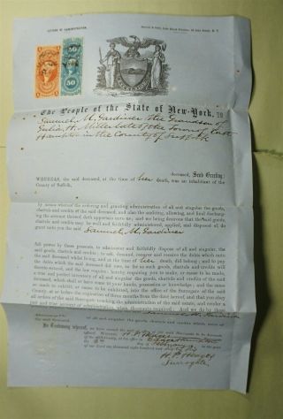 Dr Who 1866 Ny Death Certificate Document With Revenue E88277